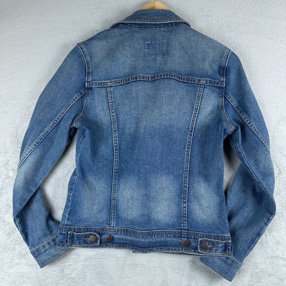Old Navy Denim Jacket Women’s Size X Small Medium Wash Button Front Blue - Picture 2 of 11